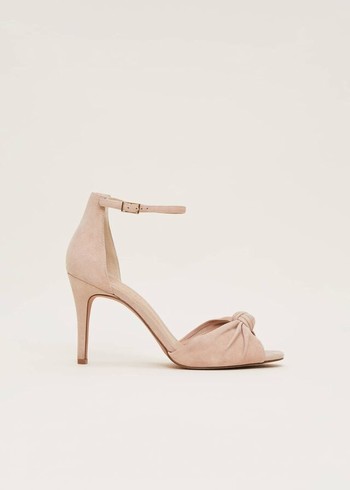 Phase Eight Nude Suede Open Toe Heels Beige Canada | MXDWIT-249